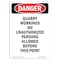 Signmission OSHA Danger Sign, 10" Height, Portrait Quarry Workings No Unauthorized Persons, Portrait OS-DS-D-710-V-1891 - alternate 1